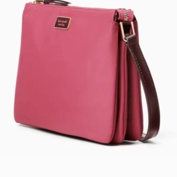 Kate Spade Triple Gusset Nylon Crossbody Bag. - Picture 3 of 8